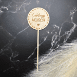 Blumenstecker „Lieblingsmensch“ aus Holz mit Gravur