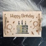Wunscherfüller „Happy Birthday“ aus Holz – Geldgeschenk mit Gravur