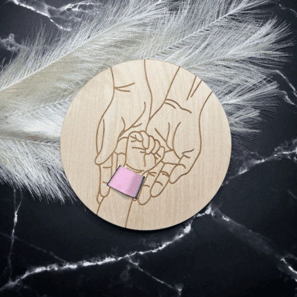 Erinnerungsschild aus Holz für Krankenhausarmband mit Gravur