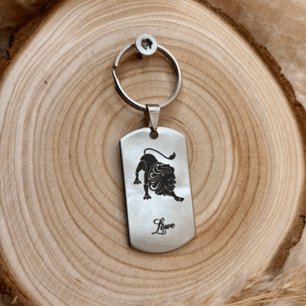 Edelstahl Anhänger mit Sternzeichen Löwe Gravur