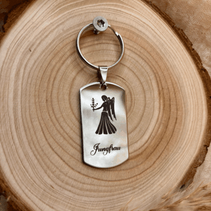 Edelstahl Anhänger mit Sternzeichen Jungfrau Gravur