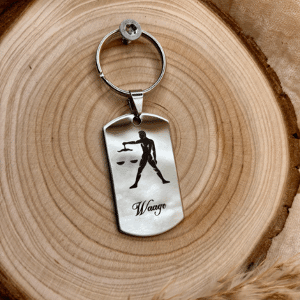 Edelstahl Anhänger mit Sternzeichen Waage Gravur