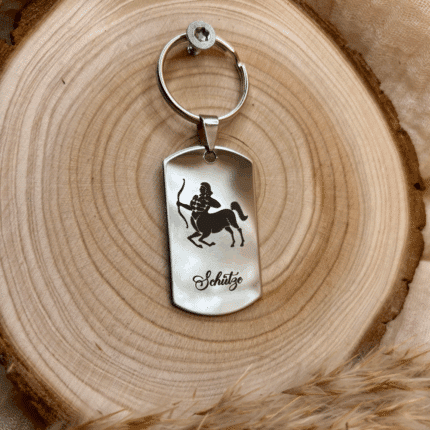 Edelstahl-Anhänger Sternzeichen Schütze mit Gravur