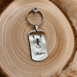 Edelstahl Anhänger Sternzeichen Skorpion mit Lasergravur