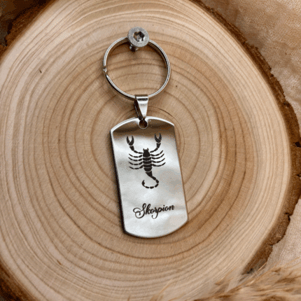 Edelstahl Anhänger Sternzeichen Skorpion mit Lasergravur