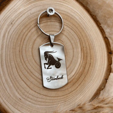 Edelstahl Anhänger mit Sternzeichen Steinbock Gravur