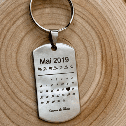 Edelstahl Anhänger Kalender mit graviertem Datum