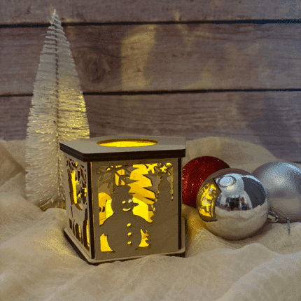 LED Windlicht Weihnachten aus Holz
