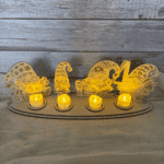 Wichtel LED Adventkranz aus Holz