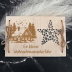 Wunscherfüller Weihnachten in dekorativer Glasflasche