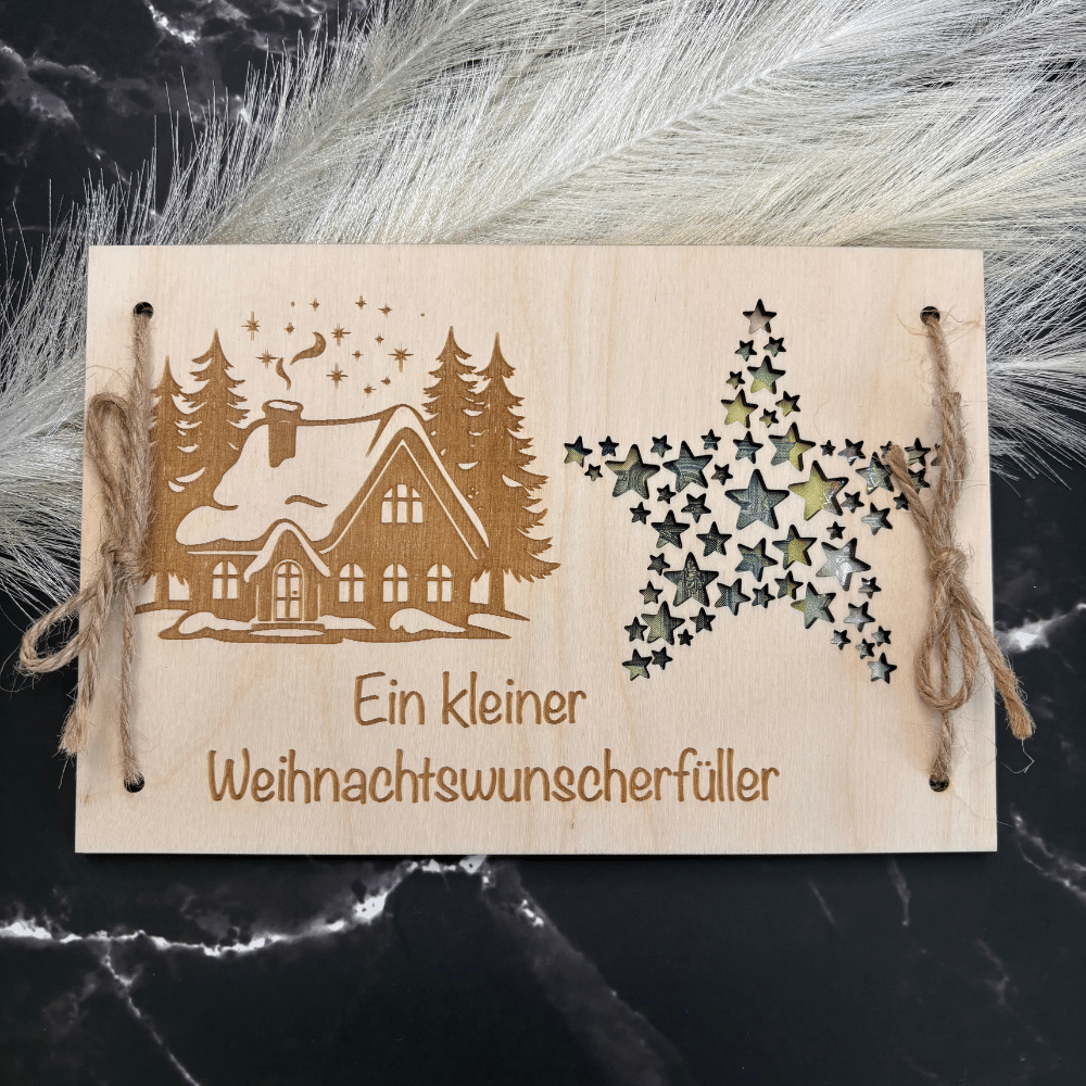 Wunscherfüller Geschenk zu Weihnachten Wunscherfüller Weihnachten in dekorativer Glasflasche