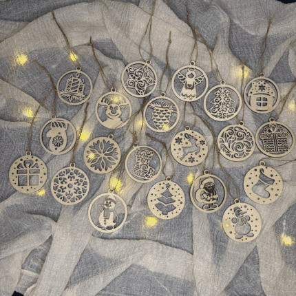 Weihnachtsornamente aus Holz 20er Set