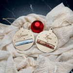 Geldschein Ornament aus Holz mit Name