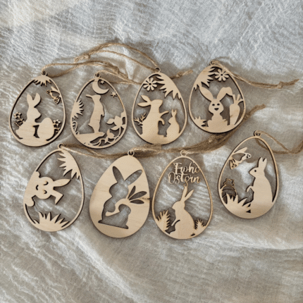 Osterornamente aus Holz 8er Set