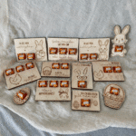 Ostergrüße Holztafeln mit Platz für Schokoladenstücke