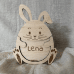 Personalisierte Osterhasenbox aus Holz mit graviertem Namen